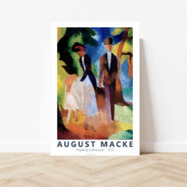 Póster Gente por un Lago Azul 1913, de August Macke Poste