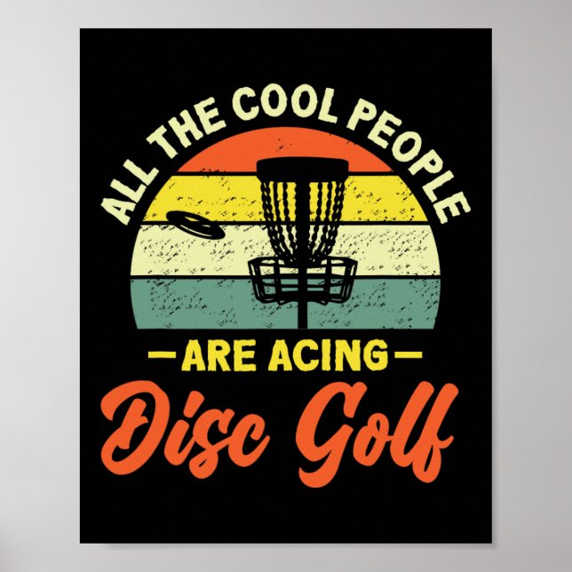 Póster Gente Retro Genial Dominando el Disc Golf (Frente)