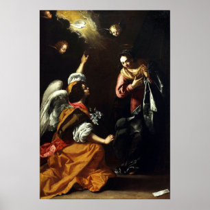 Póster Gentileschi - Anunciación a María