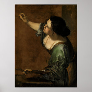 Póster Gentileschi - Autorretrato Alegoría de la Pintura