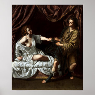 Póster Gentileschi - José y la esposa de Potifar
