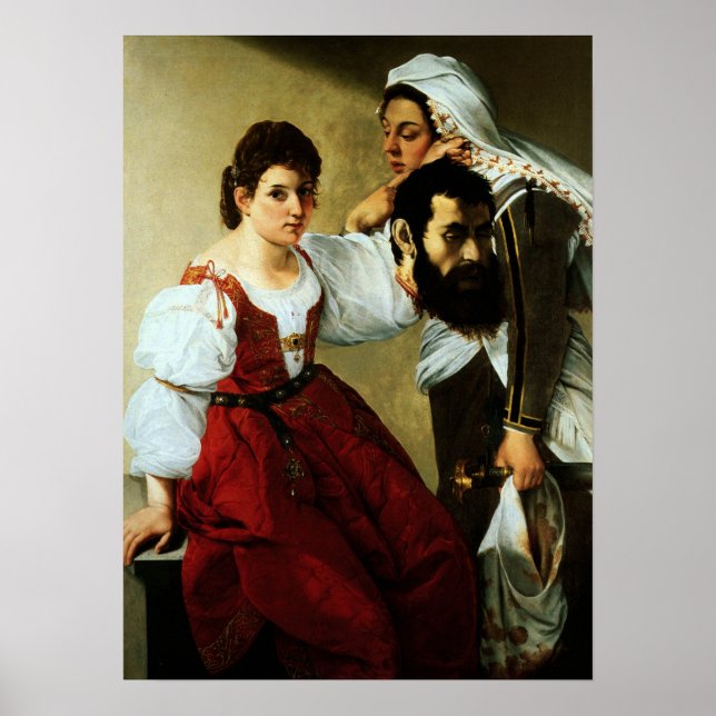 Póster Gentileschi - Judith, criada con cabeza (Frente)