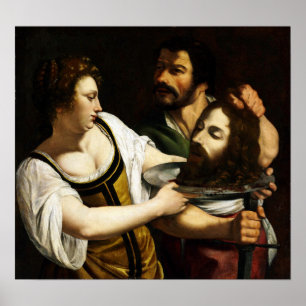 Póster Gentileschi - Salón Con Cabeza De Juan Bautista