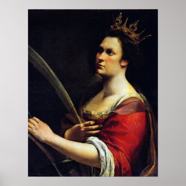 Póster Gentileschi - Santa Catalina 1615 (Frente)