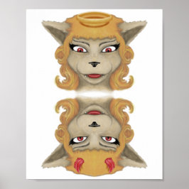 Póster Gentileza malvado ángel ilustracion lindos animale