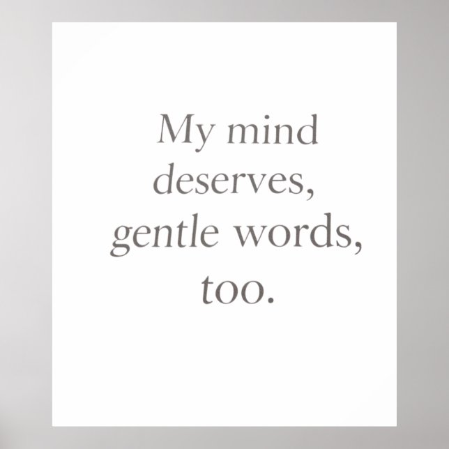 Póster Gentle Words Self-Care Quote  (Frente)