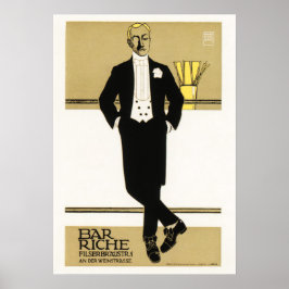 Póster Gentleman BAR RICHE Sachplakat Hans Rudi Erdt