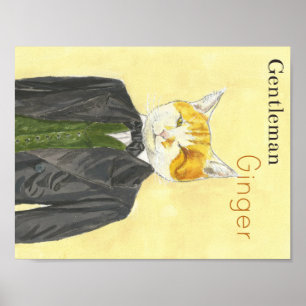 Póster Gentleman Ginger Cat Poster