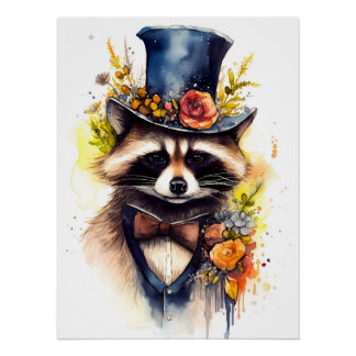 Póster Gentleman Waschbär