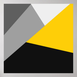 Póster Geo amarillo y negro gris moderno simple