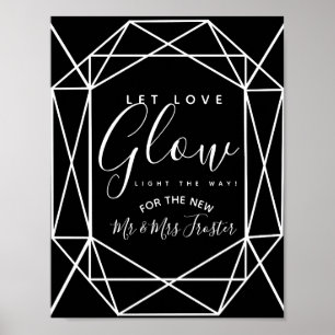 Póster geo de cristal monocromo que permite la fiesta de