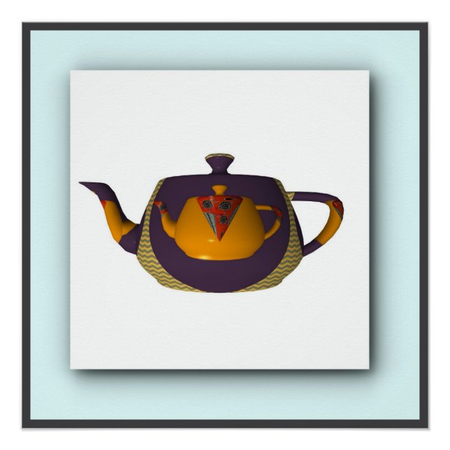 Póster Geo Yellow Purple Double Teapot (Anverso)