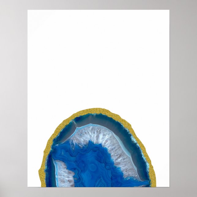 Póster Geode azul de trineo dorado (Frente)