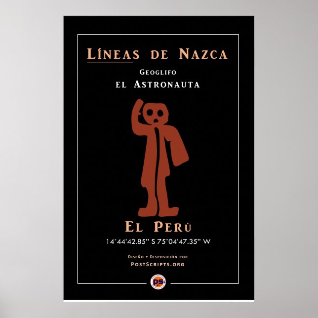 Póster Geoglíficos-astronauta nazca (Frente)