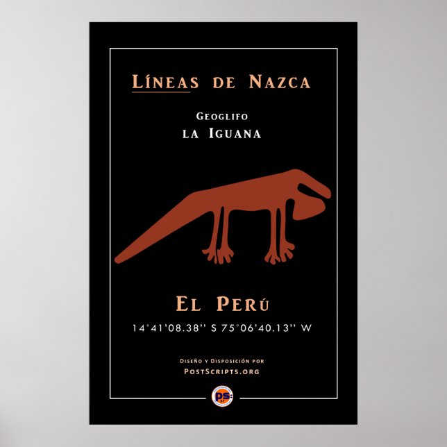 Póster Geoglíficos Nazca-Iguana (Frente)