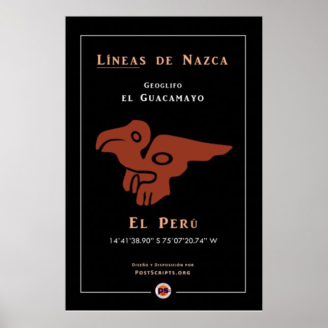 Póster Geoglíficos Nazca-Macaw (Frente)