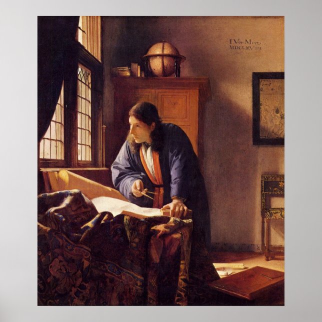 Póster Geógrafo de Johannes Vermeer (Frente)