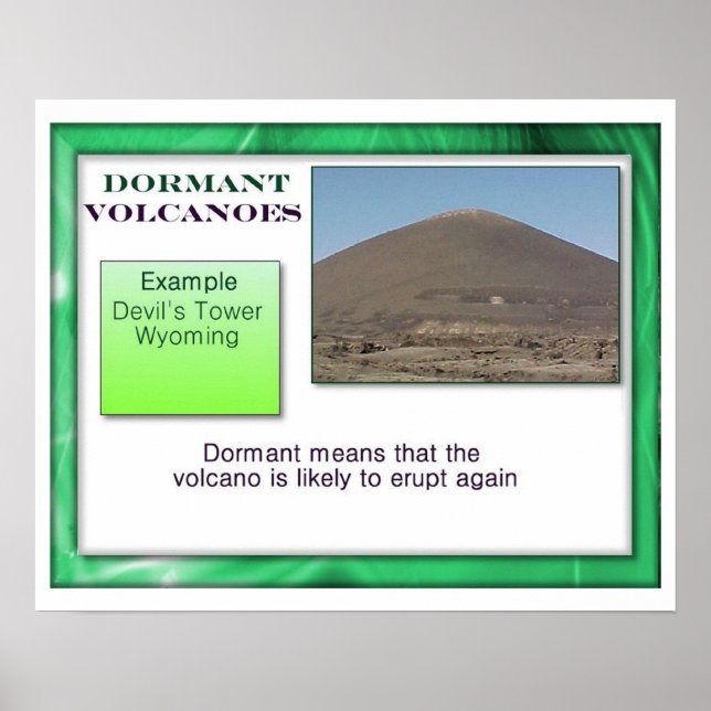 Póster Geography, Physical dormant volcanoes (Frente)