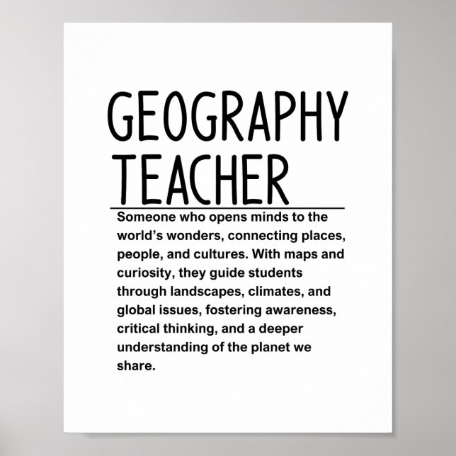 Póster Geography teacher (Frente)