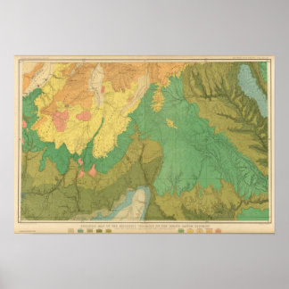 Póster Geologic Map Of The Mesozoic Terraces