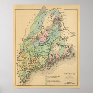 Póster Geological map of Maine