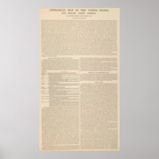 Póster Geological Map of the United States 2 (Frente)