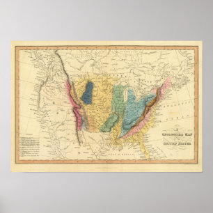 Póster Geological map of United States