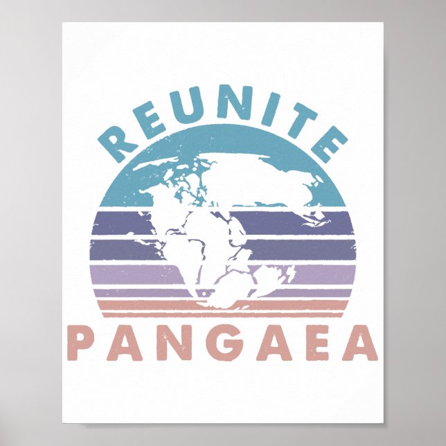 Póster Geologista Gift divertida Geología Reúne Pangeae (Frente)