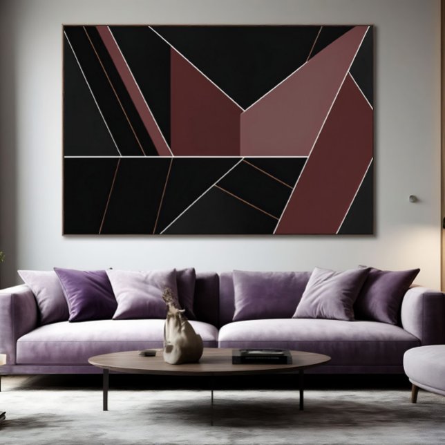 Póster Geometría abstracta borgoña y negra (Subido por el creador)