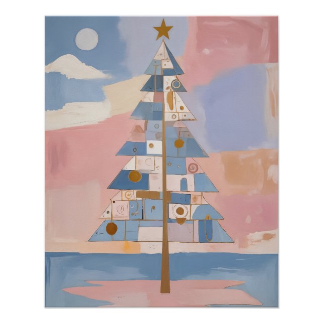 Póster Geometría abstracta de Navidad (Anverso)