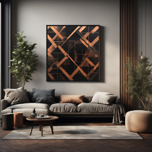 Póster Geometría Ámbar Nocturna