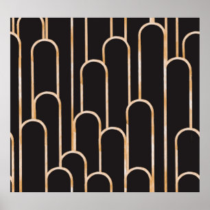 Póster Geometría Art Deco: fondo de escritorio acuarela d