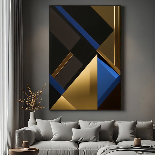 Póster Geometría Azul y Dorado (Subido por el creador)