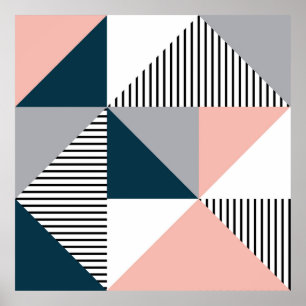 Póster Geometría coloreada abstracta