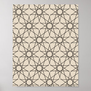 Póster Geometría de estrella quíntuple en arena y tinta