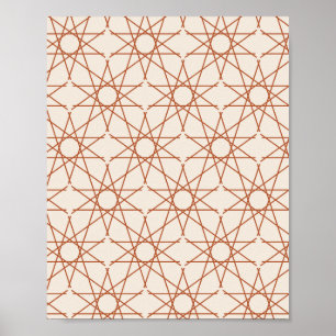 Póster Geometría de estrella quíntuple en terracota y mar