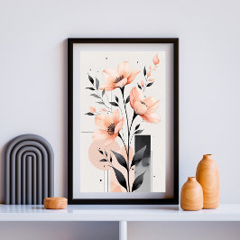 Póster Geometría de Flor Mínima