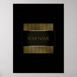 Póster Geometría de nombre mínimo conceptual de oro negro