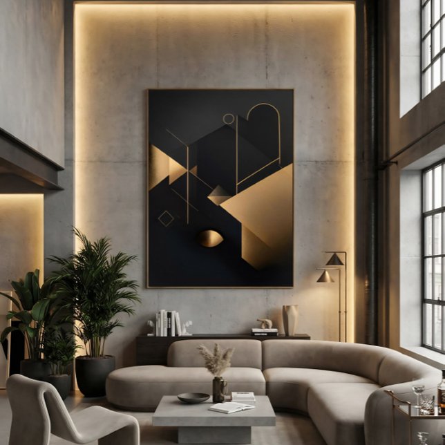 Póster Geometría Dorada Abstracta (Subido por el creador)