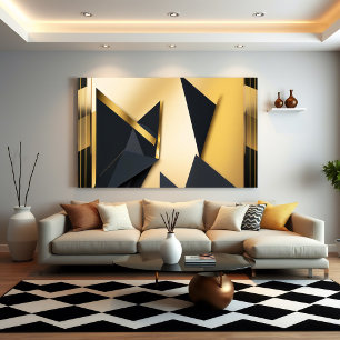 Póster Geometría Dorada en Capas
