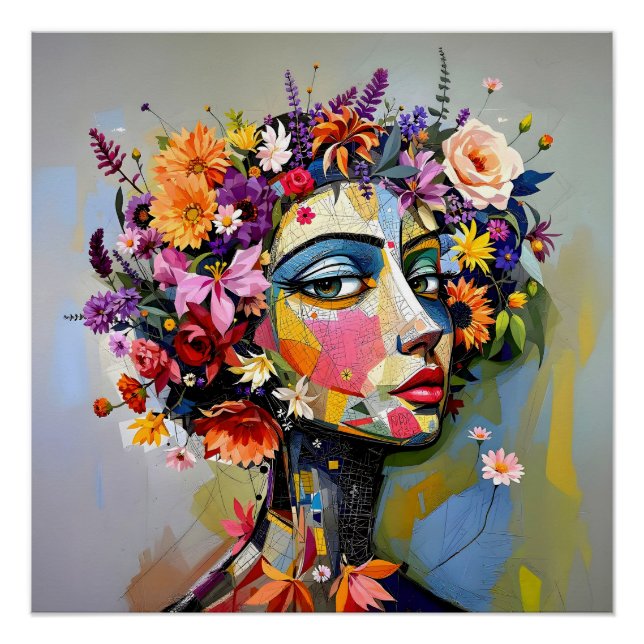 Póster "Geometría Floral" - Retrato Botánico (Anverso)