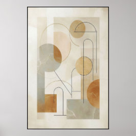 Póster Geometría fracturada de tonos de tierra