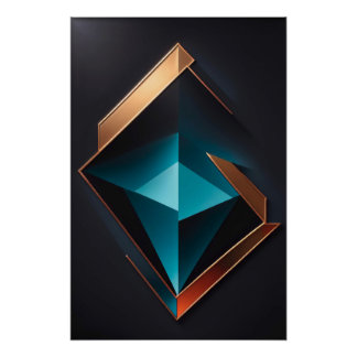 Póster Geometría Lujosa: El Brillo del Futuro en A