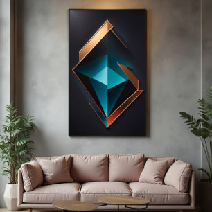 Póster Geometría Lujosa: El Brillo del Futuro en A