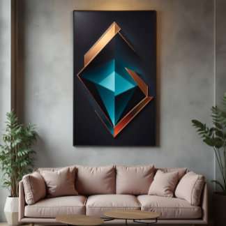 Póster Geometría Lujosa: El Brillo del Futuro en A