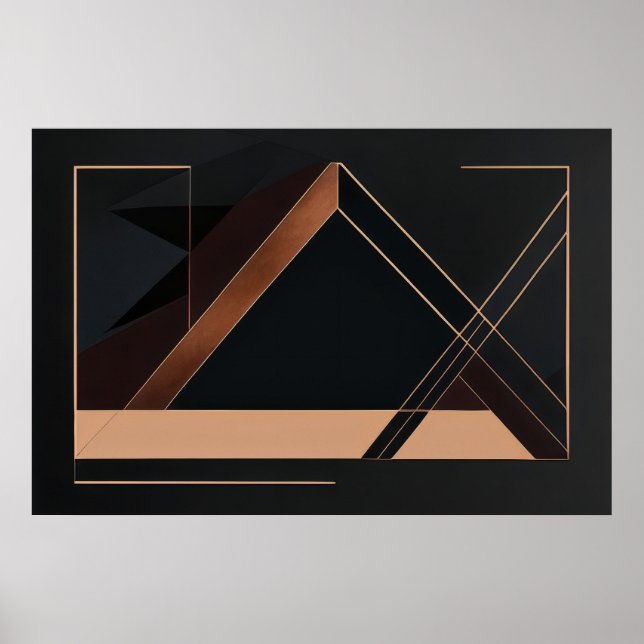 Póster Geometría minimalista de cobre (Frente)