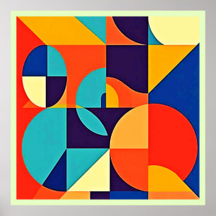 Póster Geometría moderna y colorida