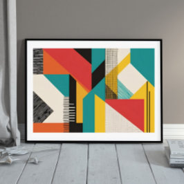 Póster Geometría modular retro