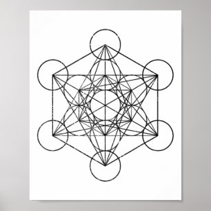 Póster Geometría Sagrada Cubo de Metatrón Psicodélico Vin