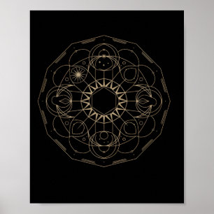 Póster Geometría Sagrada Cubo de Metatrón Yoga Espiritual
